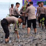 Polres Bangka Selatan Tanam Pohon Mangrove di Desa Tukak