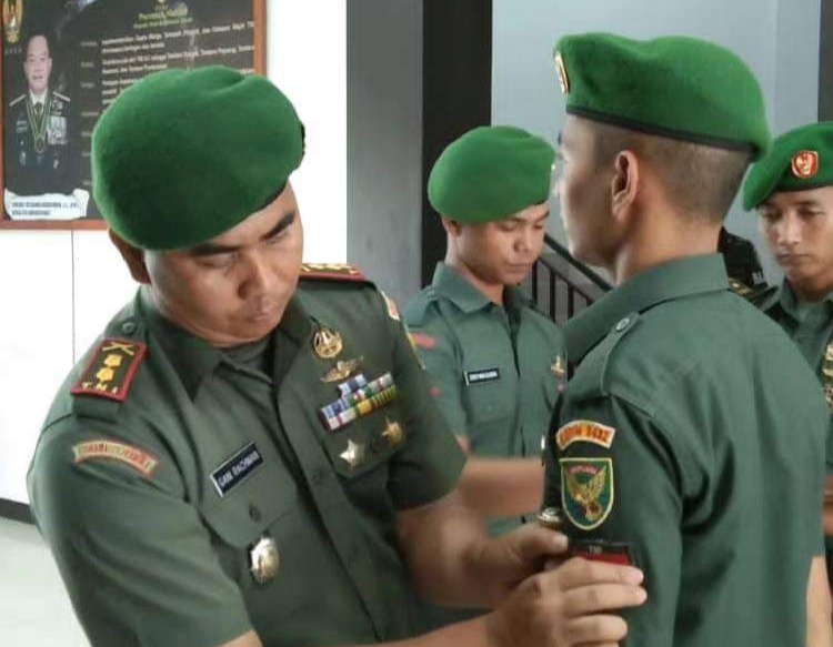 Puluhan Prajurit Kodim 0432/Bangka Selatan Naik Pangkat