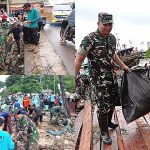 Jaga Kebersihan, Dandim 0432/Basel bersama Plh Sekda Mungut Sampah di Saluran Air