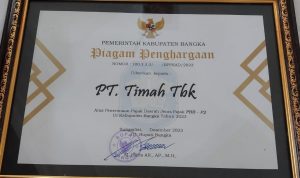 PT Timah Tbk Dinobatkan Sebagai Perusahaan Taat Pajak oleh Pemkab Bangka