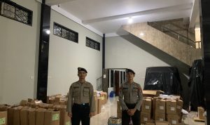 Satgas OMB Polres Bangka Barat Patroli di Gudang Logistik KPU