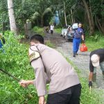 Peduli Lingkungan, Polres Bangka Sapu Bersih Sampah di Pesisir Pantai Pulau Punai