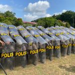 Tingkatkan Kemampuan Hadapi Aksi Unjuk Rasa, Personil Polres Basel Gelar Latihan Dalmas