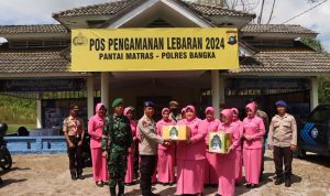 Kapolres Bangka dan Ketua Bhayangkari Kunjungi Pos Pengamanan Lebaran