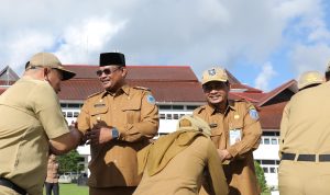 Hari Pertama Masuk Kerja, Pj Gubernur Babel Pimpin Apel Pagi