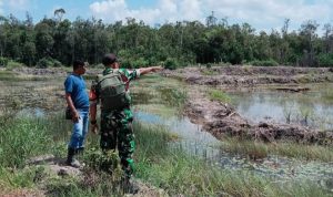 Babinsa Bersama Gapoktan Desa Kepoh Cek Kondisi Sawah dan Saluran Irigasi yang Bermasalah