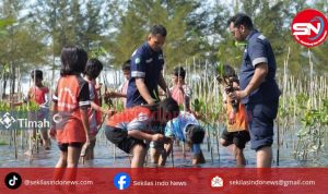 PT Timah Tanam 4800 Mangrove di Desa Baskara Bakti