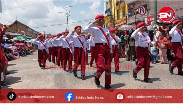 Pawai Baris-berbaris Tingkat PAUD dan SD di Bangka Selatan Berlangsung Meriah