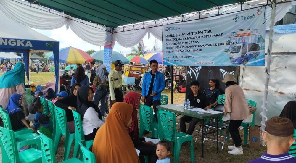 Ratusan Warga Desa Perlang Manfaatkan Layanan Kesehatan Gratis dari PT Timah