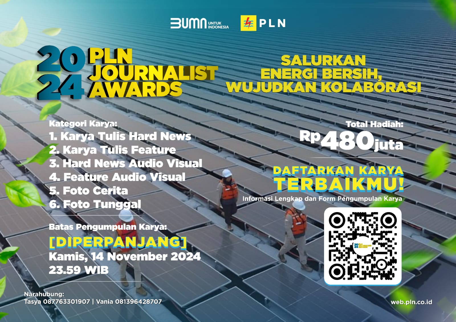 Waktu Pendaftaran PLN Journalist Award 2024 Diperpanjang Hingga 14 November