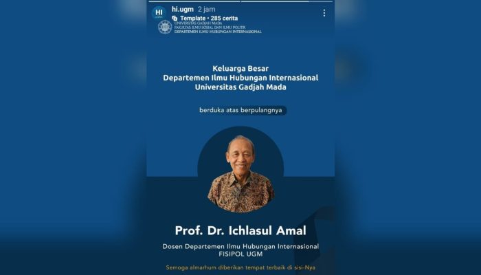 Pejuang Kebebasan Pers “Prof Ichlasul Amal” Meninggal Dunia