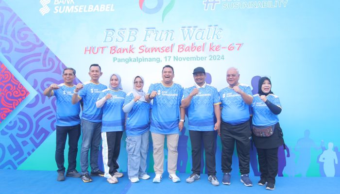 Bank Sumsel Babel Rayakan HUT ke-67 dengan Jalan Sehat di Pangkalpinang