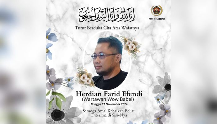 PWI Babel Berduka, Herdian Farid Effendi Tutup Usia