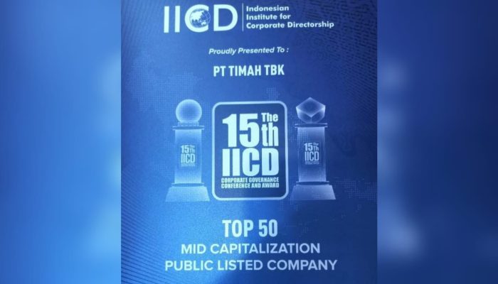 Dua Tahun Berturut-turut, PT Timah Kembali Sabet Penghargaan Top 50 MID Capitalization Public