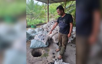 Polsek Air Gegas Temukan Lokasi Peleburan Timah Balok Ilegal di Tengah Kebun Sawit