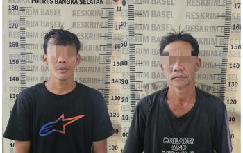 Polres Basel Tangkap Dua Pemilik Tambang Timah Ilegal di Desa Air Bara