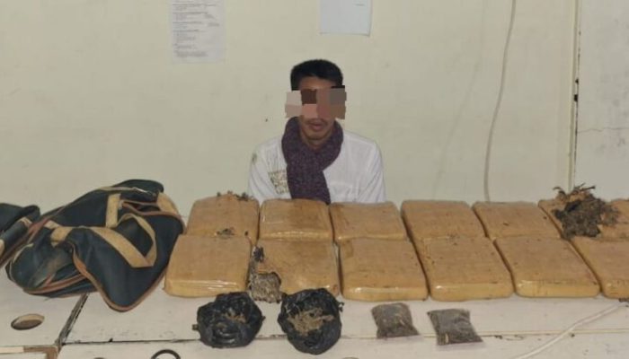 Terima Ganja dari Medan, Kurir di Pangkalpinang Ditangkap dengan 14,2 Kg Barang Bukti