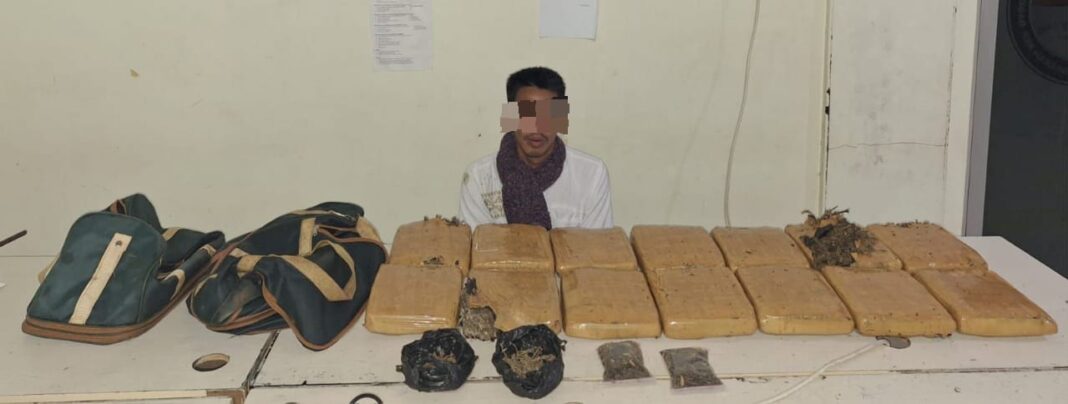 Terima Ganja dari Medan, Kurir di Pangkalpinang Ditangkap dengan 14,2 Kg Barang Bukti