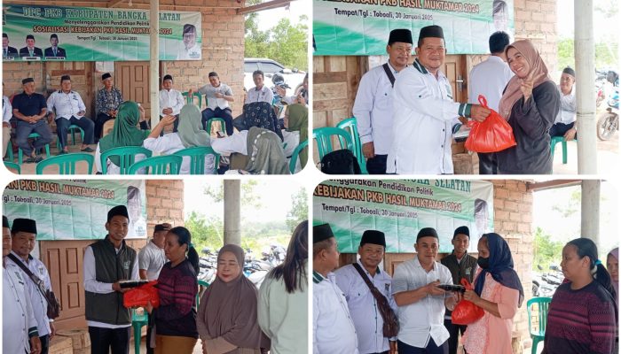 Gelar Sosialisasi Kebijakan Hasil Muktamar 2024, DPC PKB Salurkan Puluhan Paket Sembako ke Warga