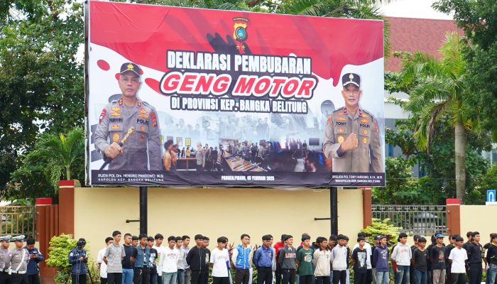 Deklarasi Bersama Pembubaran Geng Motor, Kapolda Babel Ajak Masyarakat Jaga Generasi Emas 2045