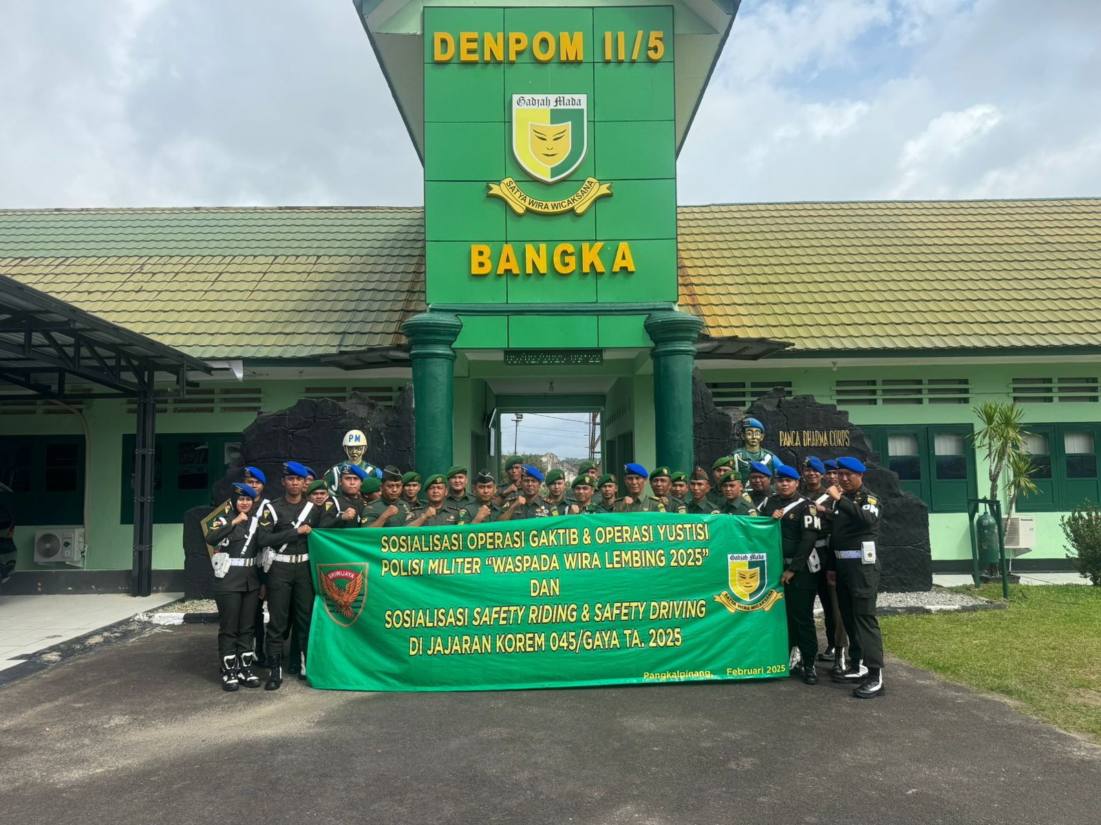 Denpom II/5 Bangka Gelar Sosialisasi Safety Riding dan Safety Driving 2025