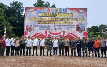 PT Timah Dukung TMMD ke-123 di Bangka Barat, Bagikan 250 Paket Makanan