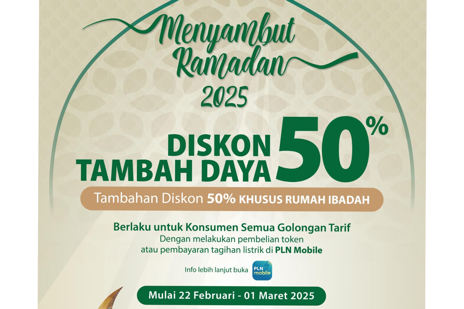 PLN Buka Promo Tambah Daya 50%+50% Sambut Ramadhan 2025, Ini Syarat dan Caranya