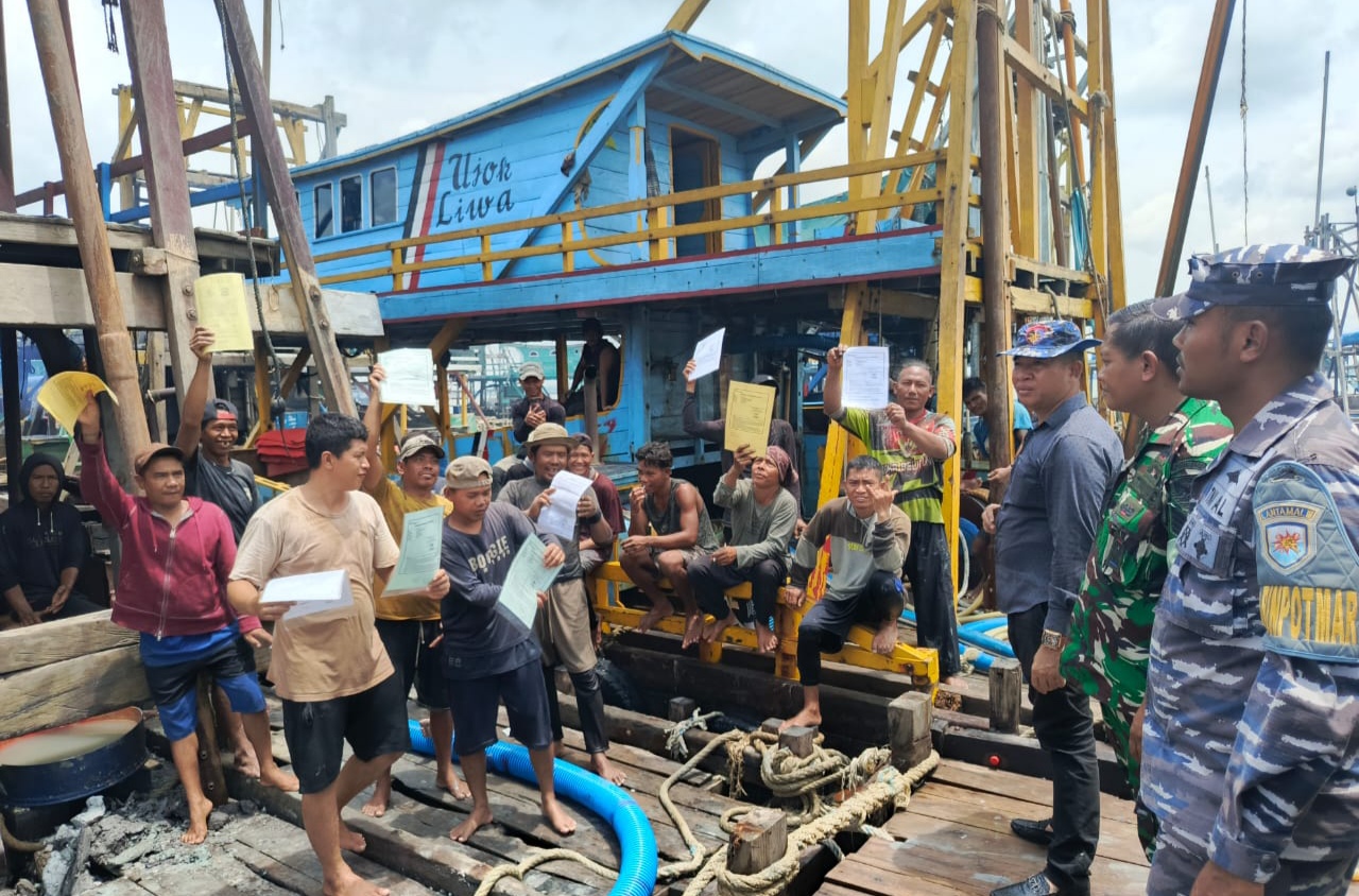 Polairud Polres Bangka Selatan Tertibkan Tambang Ilegal di Perairan Sukadamai