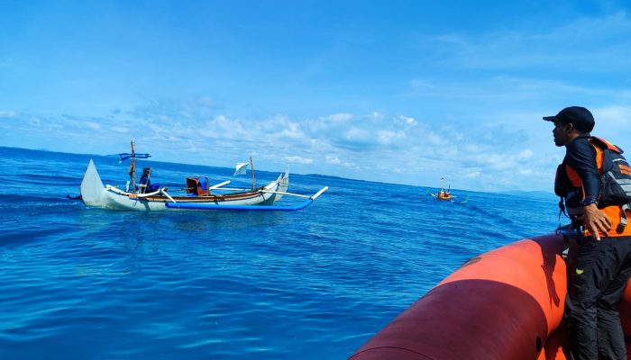 Detik-Detik Penyelamatan Nelayan Beltim yang Hilang di Perairan Karang Kering