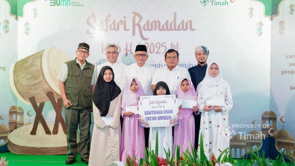 PT Timah Berbagi Kebahagiaan dengan Ratusan Anak Yatim Piatu di Bangka Barat