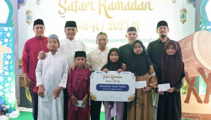 PT Timah Tebar Kebahagiaan dengan Ratusan Anak Yatim Piatu di Bangka Selatan