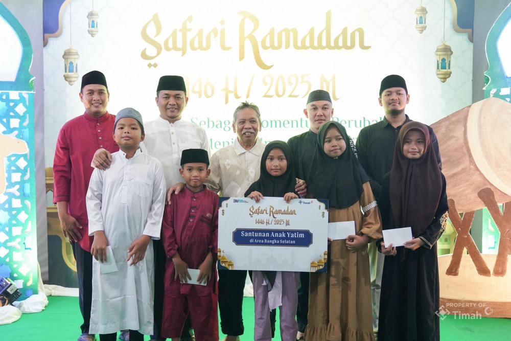 PT Timah Tebar Kebahagiaan dengan Ratusan Anak Yatim Piatu di Bangka Selatan