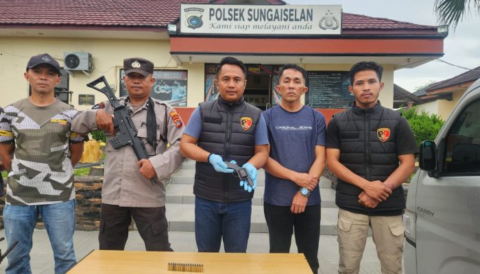 Polsek Sungaiselan Tangkap Komplotan Pencuri Sawit, Satu Pelaku Bawa Senpi Rakitan