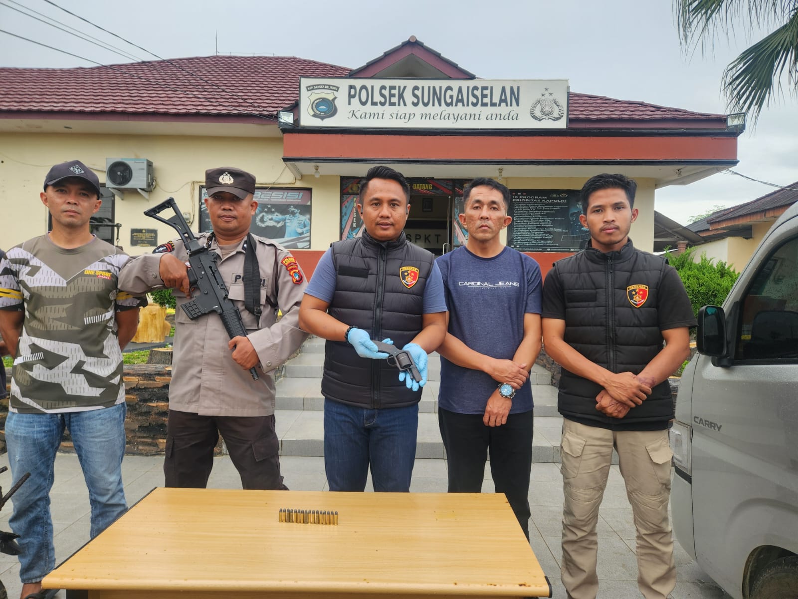 Polsek Sungaiselan Tangkap Komplotan Pencuri Sawit, Satu Pelaku Bawa Senpi Rakitan