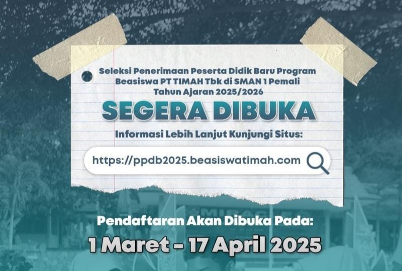 Peluang Emas! Beasiswa PT Timah di SMAN 1 Pemali Dibuka, Ini Syaratnya