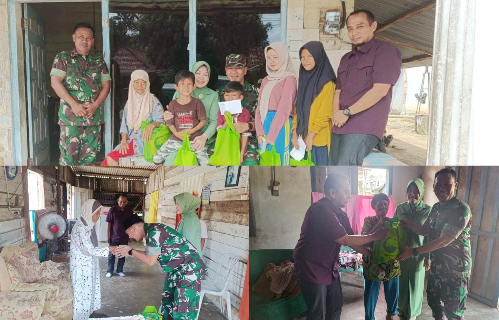 Wujud Kepedulian, Dandim 0432/Basel dan Ketua Persit Santuni Lansia dan Anak Yatim di Desa Bikang