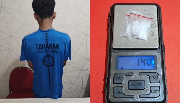 Diduga Edarkan Sabu ke Pekerja Tambang, Pemuda Asal Prabumulih Diciduk Satnarkoba Polres Basel