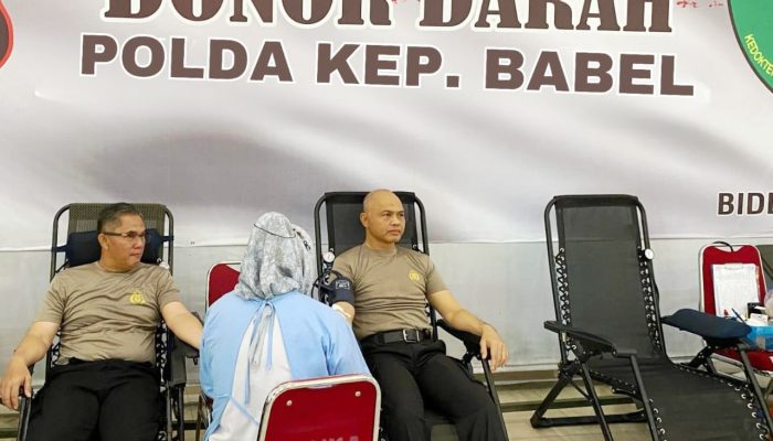 Kapolda Babel Pimpin Aksi Donor Darah di Gedung Tribrata