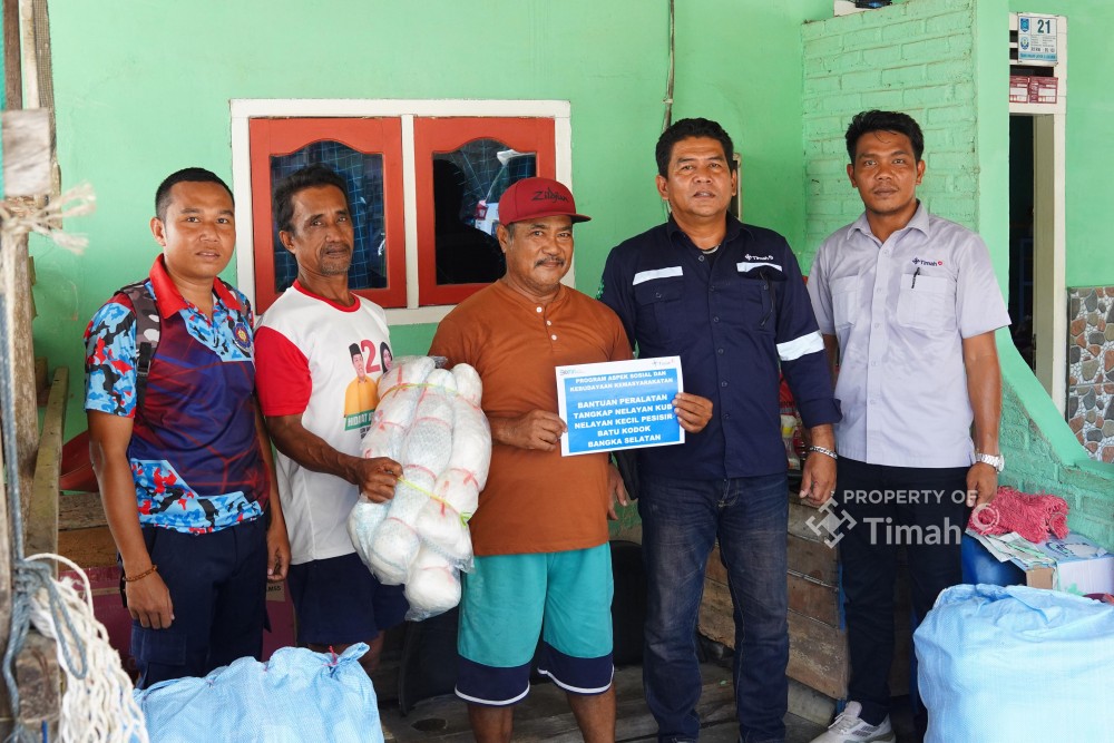 Nelayan Batu Kodok Dapat Bantuan Jaring dari PT Timah, Musdar: Terima Kasih PT Timah