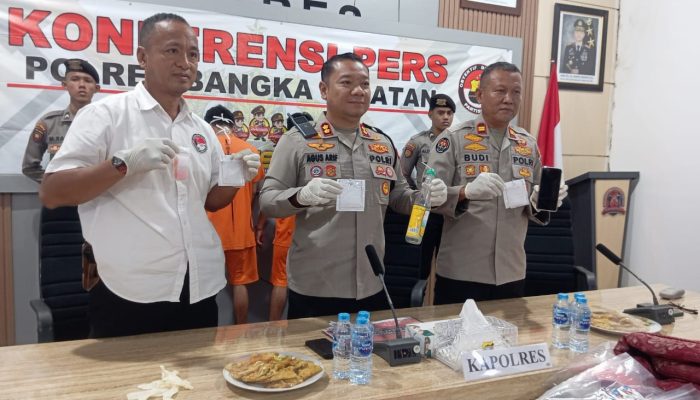 Polres Bangka Selatan Tangkap Dua Pengedar Sabu di Dua Lokasi Berbeda