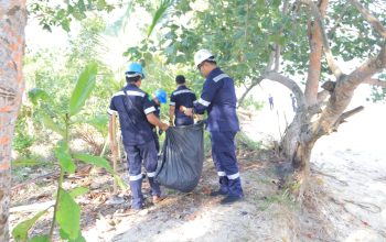 Aksi Nyata PT Timah di Kundur: Tanam Pohon Cemara dan Bersih-bersih Pantai
