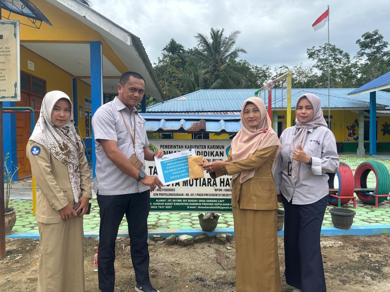 Dukung Pendidikan Anak Usia Dini, PT Timah Serahkan Printer dan Kursi untuk TK Mutiara Hati
