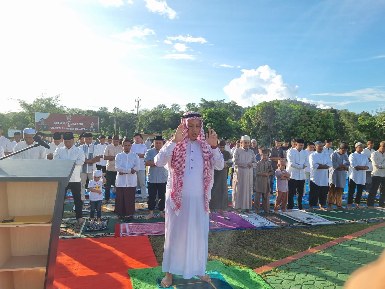 Rayakan Iduladha, Polres Bangka Selatan Gelar Shalat Id dan Sembelih 9 Hewan Kurban