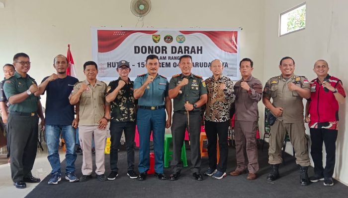 Peringati HUT ke-15 Korem 045/Gaya, Kodim Basel Gelar Donor Darah dan Bakti Sosial