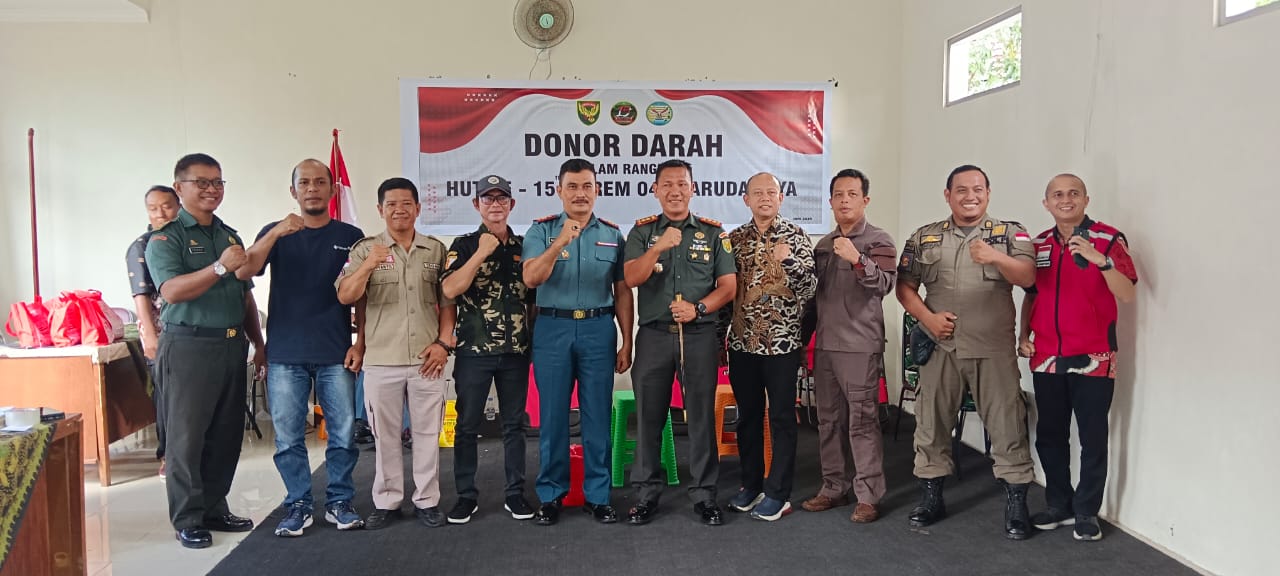 Peringati HUT ke-15 Korem 045/Gaya, Kodim Basel Gelar Donor Darah dan Bakti Sosial