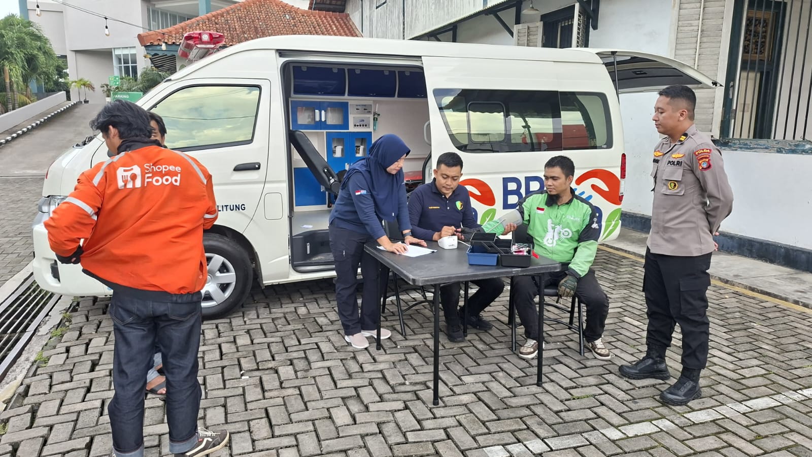Cek Kesehatan Gratis, Ojol di Pangkalpinang Dapat Perhatian Polri Jelang HUT Bhayangkara
