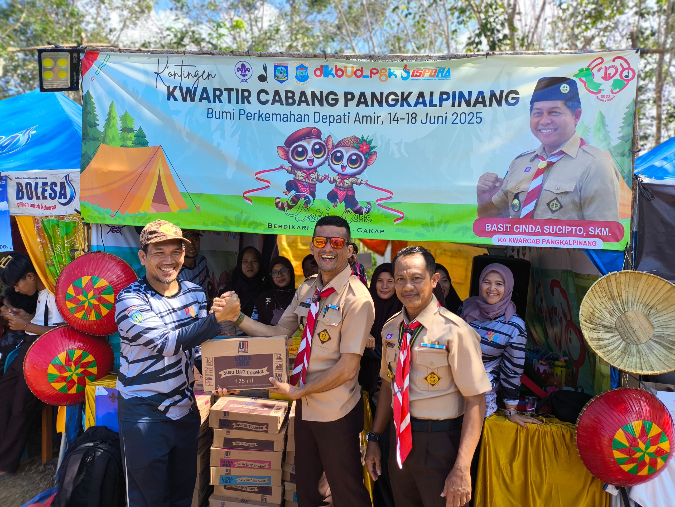 Basit Cinda Salurkan Bantuan Susu untuk Peserta Jamda V Bangka Belitung