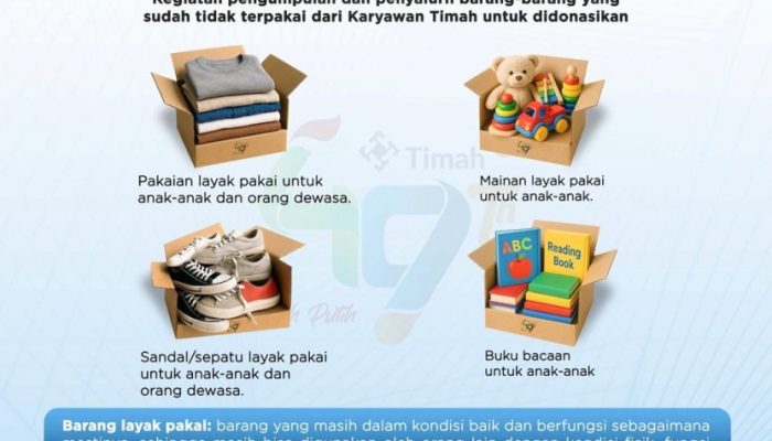 Rayakan HUT ke-49, Karyawan PT Timah Gelar Aksi Decluttering dan Berbagi untuk Sesama