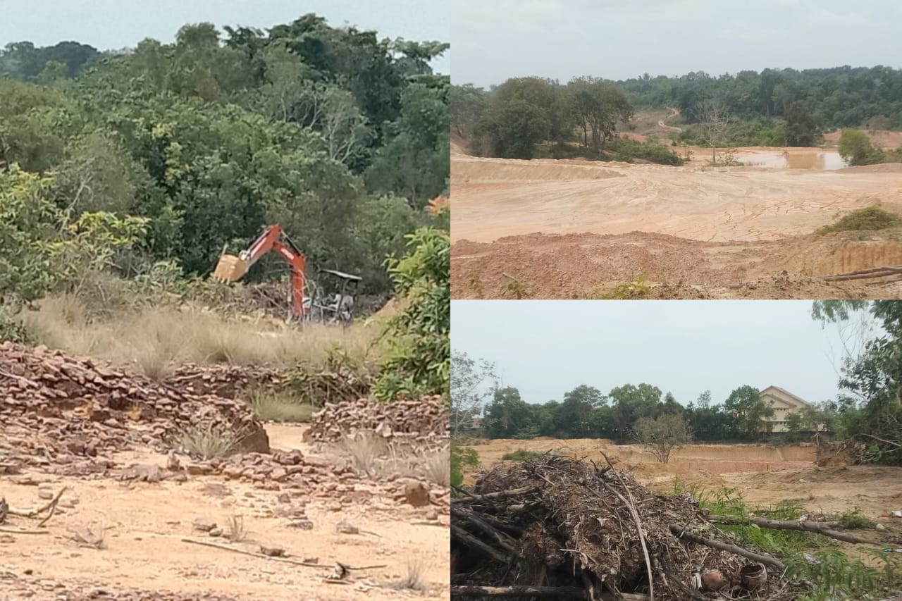 Waduh! Ekskavator dan Tambang Timah Diduga Ilegal Beroperasi Bebas di Belakang Gedung Diklat BKPSDM Babar