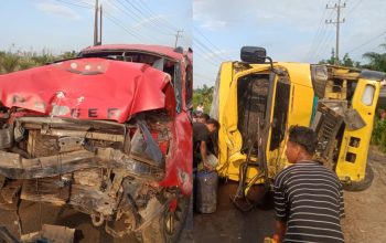 Kecelakaan Beruntun di Desa Tebing, 3 Kendaraan Ringsek: Satu Tewas, Beberapa Luka-Luka